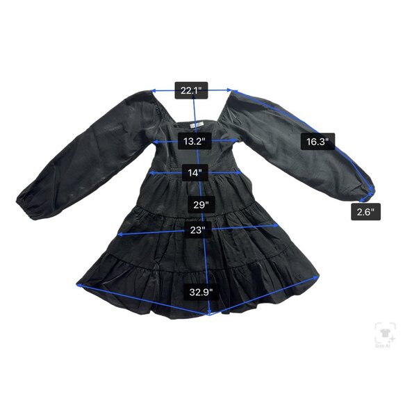 Altar’d State Women’s Black Tiered Long-Sleeve Dress With Tie Back Size M - New - Picture 11 of 11